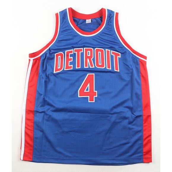 Joe Dumars Signed Detroit Pistons Jersey Career Highlights JSA COA XL - Picture 3 of 3